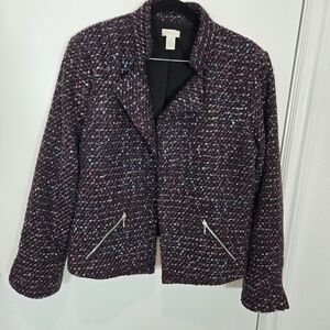 Chico's Multicolor Tweed Moto Jacket